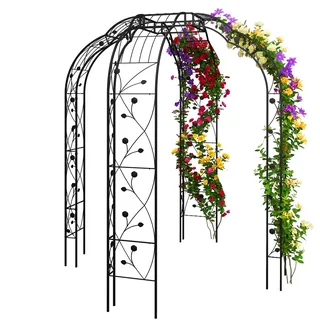 Relaxdays Rosenpavillon 250 x 199 x 199 cm Schwarz