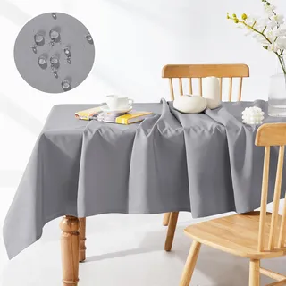 Deconovo Outdoor Tischdecke Wasserabweisend Wetterfest Wasserdicht Tischtücher Gartentisch, 280x130 cm, Grau, 1 Stück