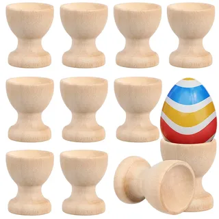 Veemoon 24 Stücke Eierbecher Holz Zum Bemalen – 1.3 Zoll Kreative Eierhalter für Ostern - DIY Bastelprojekte und Tischdeko - Ideal für Und Osterpartys aus Hochwertigem Holz Gefertigt