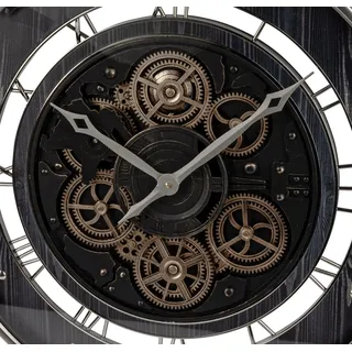 Formano XXL Wanduhr 58cm Metall Uhr mit beweglichen Zahnrädern Modern  Wanddeko - Bunt