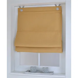 Raffrollo Thermo Ösenrollo Dimout Curry Blickdicht Verdunkelung Breite ca. 45 cm x Höhe ca. 130 cm