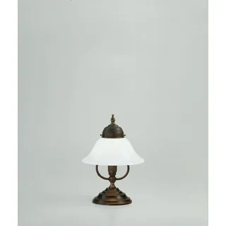 Licht-Erlebnisse V20 Tischleuchte Jugendstil Messing Glas E27 27 cm Antik