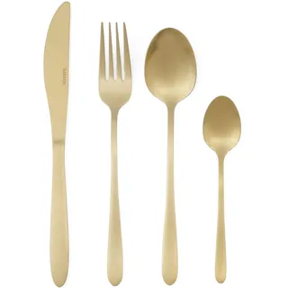 Salter BW11396EU7 Gold Besteck Set – Chiltern 16-teiliges Besteckset aus Edelstahl für 4 Personen, Messer- und Gabelsilber, Messer Gabeln Löffel, gebürstetes Geschirr, Haus, Restaurant, Party