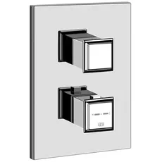 Gessi Eleganza, Fertigmontageset für Unterputz-Thermostat, mit Absperrventil, 1 Ausgang angeschlossen, mit Wartungsabsperrventilen, Filter und Rückflussverhinderer, nicht eigensicher, 46232, Farbe: Bronze Antik