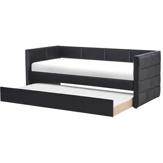 Beliani Tagesbett Rosa Samtstoff Chavonne 90 x 200 cm