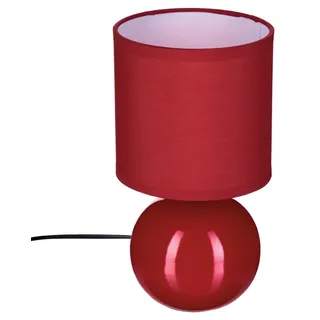Nacht Tisch Lampe Lese Leuchten Tischleuchte Timeo Tischlampe Rot 25 cm - Rot