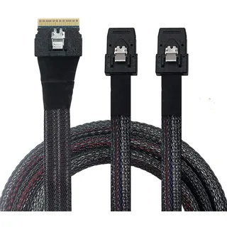 cablecc PCI-E Ultraport Slimline SAS Slim 4.0 SFF-8654 8i 74pin auf Dual SFF-8087 Mini SAS Kabel PCI-Express