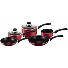 Tefal, Bistro Kochgeschirr, Aluminium, Emailliert, rot, 5 Teile