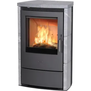 Fireplace Meltemi Kaminofen Speckstein Schwarz 8 kW mit Automatik