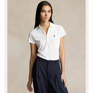 Polo Ralph Lauren für Damen. 211870245001 Polo Julie Slim Kurzarm weiß (S), Lässig, Baumwolle