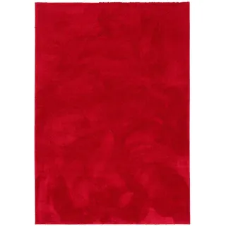 Pergamon Hochflor Langflor Teppich Silky Weinrot, 80x150cm