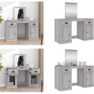 vidaXL Schminktisch mit Spiegel Grau Sonoma 130x50x132,5 cm - Schminktisch - Schminktische - Kosmetiktisch - Frisiertisch - Grau