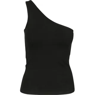 Urban Classics Damen Sport Tank Top Ladies Asymmetric, Schwarz (Black 00007), Small (Herstellergröße: S)