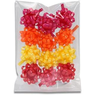 Präsent Geschenk-Schleifen AMERIKA satiniert rot/gelb/orange/pink 10,0 mm x 0,95 m