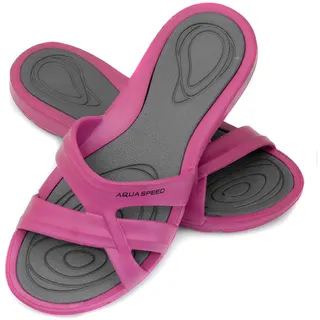 Aqua Speed Badesandalen für Damen + Mikrofaserhandtuch | Duschsandalen Frauen | Badelatschen | Badeschlappen | Pool Sandals | F:03, Gr. 38 | Panama