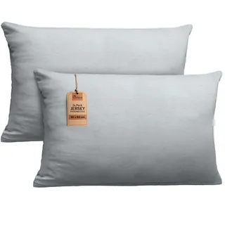 NatureMark Kissenbezug Jersey 40 x 60 cm Silber Grau