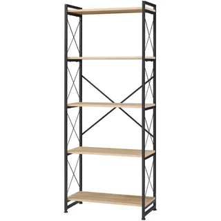 [en.casa] Standregal 65 x 160 x 30 cm Schwarz