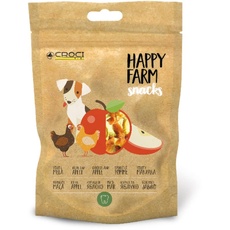 Croci Happy Farm – Kausnack für Hunde, natürlicher Hundesnack, mit Gemüse, Huhn und Apfel, 80 GR