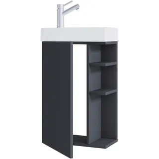 Mid.you Waschtischkombi , Anthrazit , Holzwerkstoff , 2 Fächer , 40 cm , Badezimmer, Waschbecken & Armaturen, Waschtische
