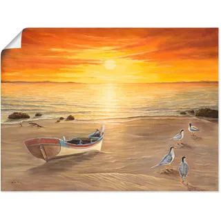 Artland Wandbild "Möwen" Sonnenaufgang & -untergang 1 Stk. tlg. als Alubild, Leinwandbild, Poster in verschied. Größen, farbe bild(er): braun