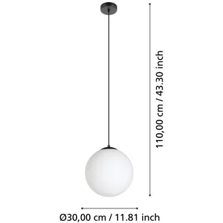 EGLO Pendelleuchte Rondo 3 schwarz opal 30 x 110 cm