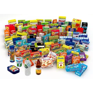 Tanner DER KLEINE KAUFMANN TANNER Deco - Miniaturen-Set 95-teilig, mit extra stabilen Faltschachteln, lebensmittelechtes Design, 0525.7