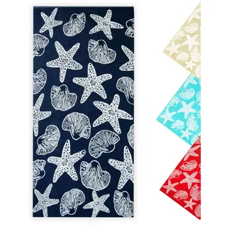 ZOLLNER Strandtuch 90 x 180 cm dunkelblau