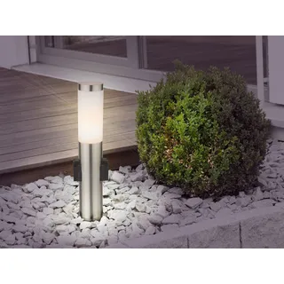 LED Außenleuchte Sockelleuchte Edelstahl Steckdosen Wegbeleuchtung Garten H 45cm