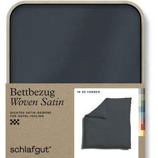 schlafgut Woven Satin Unifarben Grau 200 x 200 cm