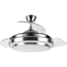 Eden pulse Nickel-Ventilator, 3 ausklappbare Flügel, 6120 lm, 34/49 x 50/108 cm, Temperatur 3000-4000-6000 K, allgemeines diffuses Licht