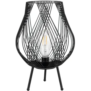 Dehner Solar-Laterne Romy Ø22 x H31 cm – LED Gartenlaterne mit Dämmerungssensor, warmweißes Licht, bis zu 6 Std. Leuchtdauer, Metall, schwarz