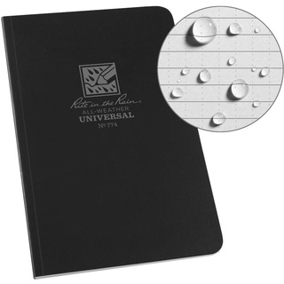 Rite in the Rain Allwetter Soft Cover Notebook, 4 5/20,3 cm X 7 1/10,2 cm, Universal Muster (Nr. 374) schwarz