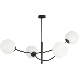 Emibig Deckenleuchte Lampe Glaskugeln Hunter Iv Schwarz Opal 4 Flammig - Schwarz