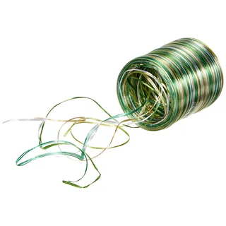 Präsent RAFFIA PEARL-Multicolour Bastband hellgrün/grün/gold, 50 m metallic Dekoband für Präsente, zum Verzieren & Basteln, Geschenkband für feierliche Anlässe
