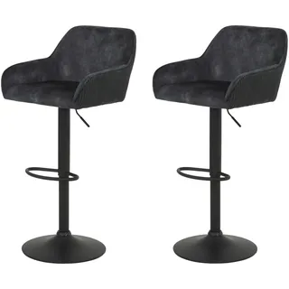 Hela Barhocker DOLLIE 51 x 87 x 52 cm Anthrazit/Schwarz