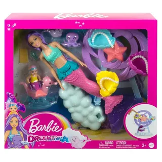 Mattel HLC30 - Barbie - Dreamtopia - Meerjungfrau-Set mit 2 Puppen & Zubehör
