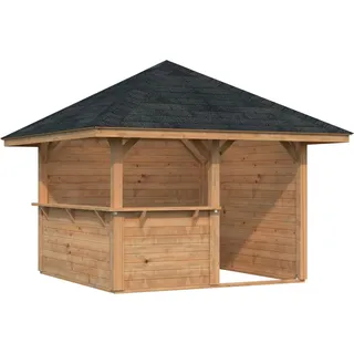 Palmako Holz-Pavillon Bianca 8,3 m2 Set 3 Braun Tauchgrundiert