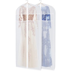 KEEGH Kleidersäcke zur Aufbewahrung 182 cm mit durchsichtigem Fenster und 7.6 cm Zwickel-Kleiderhüllentasche für lange Abendkleider, Pelzmäntel, Kleiderschränke für lange Kleider
