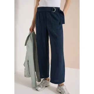 Culotte CECIL "Neele", Damen, Gr. M (40), Länge 28, universal blau, Web, Obermaterial: 76% Viskose, 24% Polyamid, loose fit knöchelfrei, Hosen Culotte, Wide Leg, Loose Fit - lässig und bequem