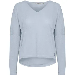OXMO Strickpullover »Strick-V-Pullover OXKatla«, blau