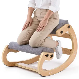 Vevor Kniehocker Massivholz Grau