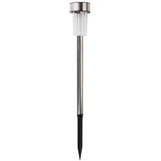 Grundig Solar Gartenleuchten - Solarleuchten 10 Stück - Gartenlampen für Draußen - Solarlampen mit Weißem Licht - 6-8 Stunden Batterielebensdauer - IP44 Wasserbeständig - Ø4,8 x 36,5 cm - Edelstahl