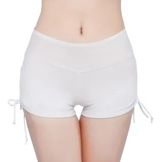ZESLIV Damen Badeshorts Kurze Badehose Schnell Trocknend Strandshorts Schwimmshorts UV Schutz Schwimmhose, Weiß XS