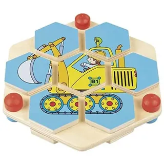 GOKI - Hexagonales Puzzle auf der Holzarbeit, mehrfarbig (57452)