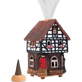 Midene Keramik Lichthäuser, Räucherhaus, Keramikhaus Deko, Häuser Handarbeit, Künstlerisches Miniatur des historischen Hauses in Lauterbach Deutschland S19