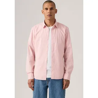Jeanshemd LEVI'S "BATTERY HM SHIRT SLIM", Herren, Gr. M, N-Gr, rot (lotus), Denim/Jeans, Obermaterial: 98% Baumwolle, 2% Elasthan, slim fit, Hemden Jeanshemd, mit Logobadge