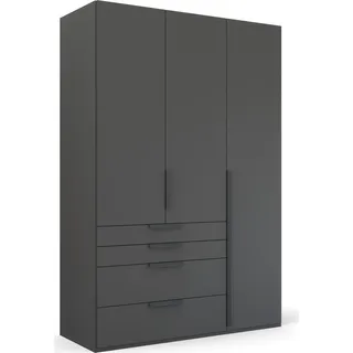 Drehtürenschrank RAUCH "Purisma", grau (graphit), B:151cm H:223cm T:60cm, Holzwerkstoff, Schränke, Drehtürenschrank, mit Schubladen und umfangreichem Zubehör, mit Soft-Close-Funktion