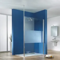 HSK Easy Comfort Walk In Frontelement mit Deckenstütze, Größe: 100,0 x 200,0 cm, Anschlag rechts, Duschkabinen: Standardfarben: ESG klar mit Edelglas