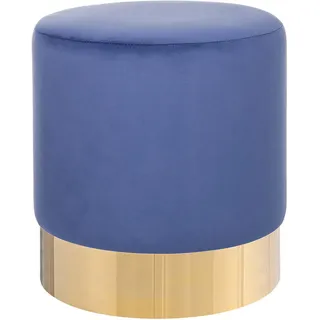 Beliani Pouf Sophia 39/39/40 cm , Blau , Textil , Rund , 39x40x39 cm , Wohnzimmer, Sessel, Hocker & Hockerbänke, Poufs