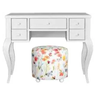 Garnitur Schminktisch Hocker Kinderzimmer Möbel Kinderzimmer Modern Luxus Holz - Weiß